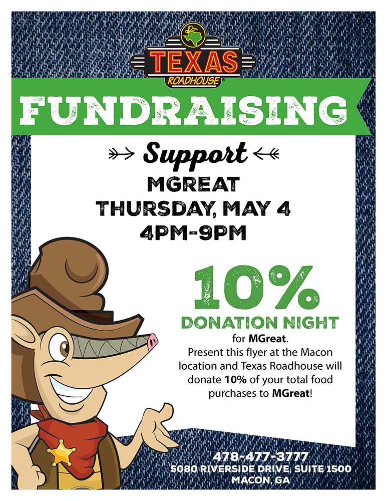 MGREAT fundraiser flyer.